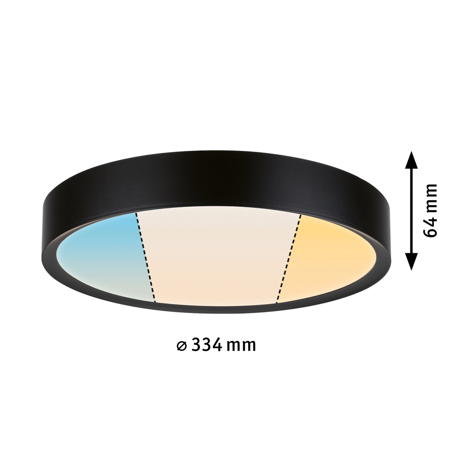 Tega LED Ceiling Lamp IP44 White/Black - Paulmann
