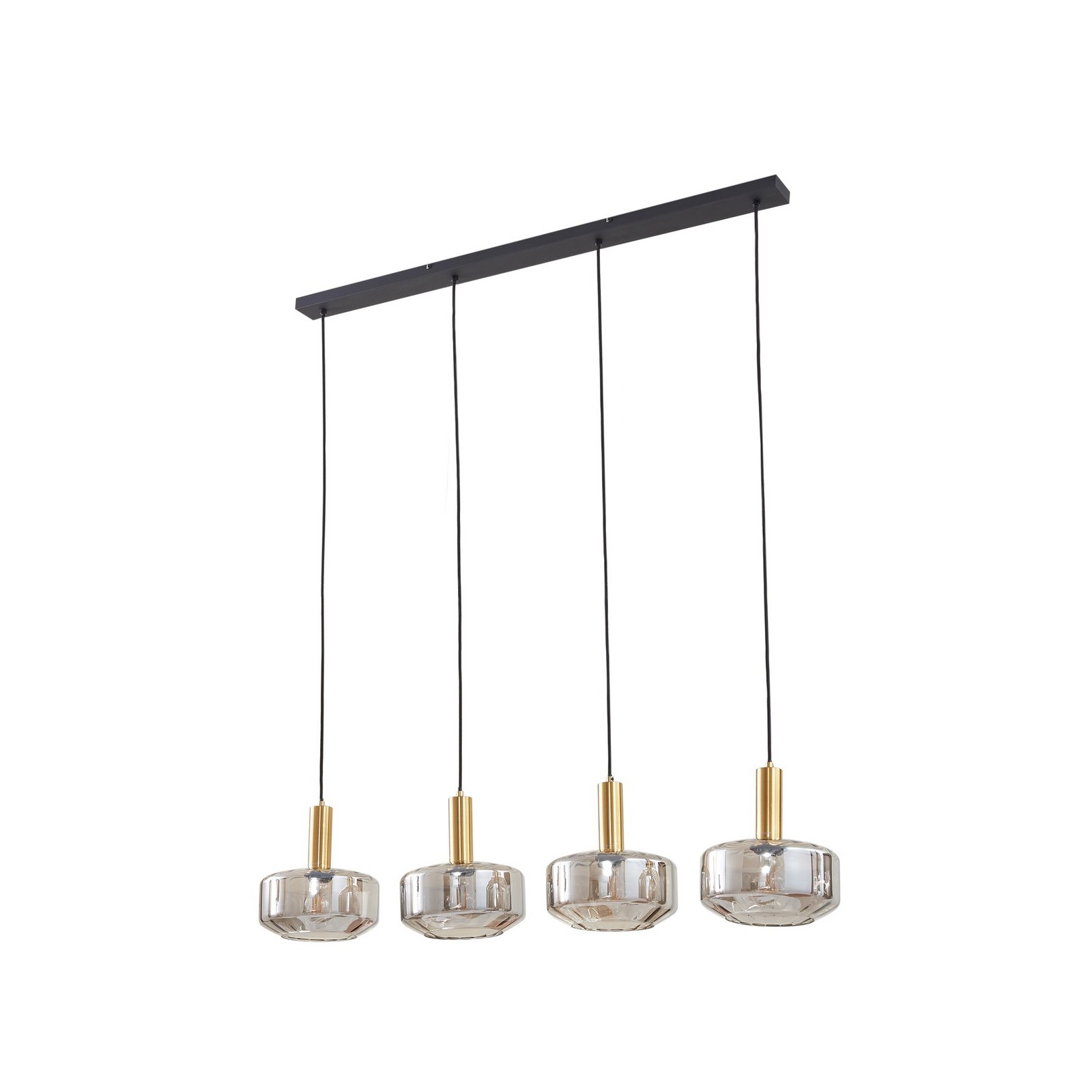Hildur 4 Pendant 118cm Smoke Grey/Brass - Lindby