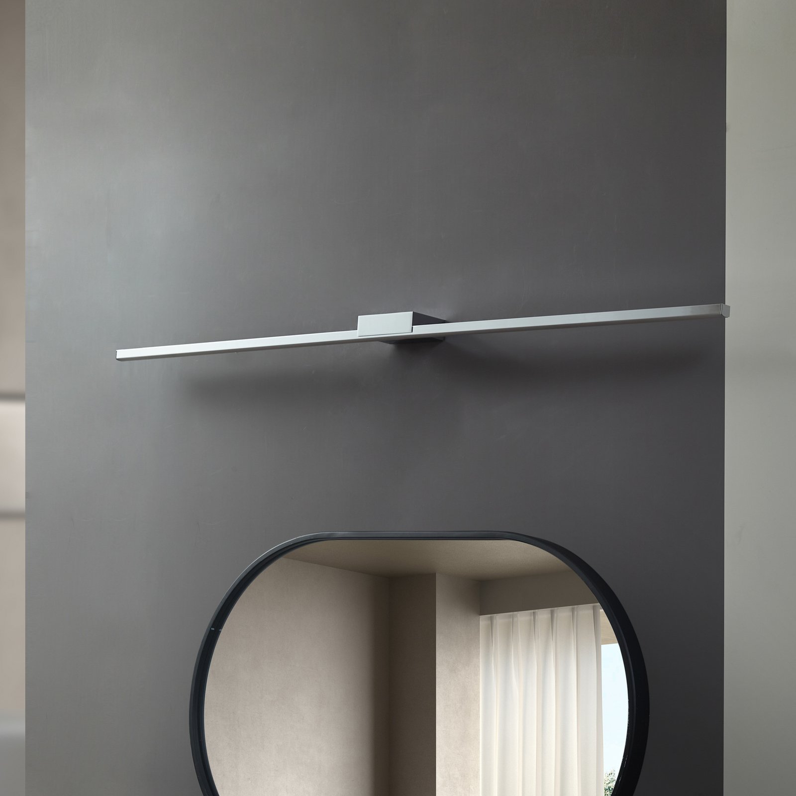 Lucande LED-Spiegellampe Kivana, chrom, Metall, 120cm, IP44
