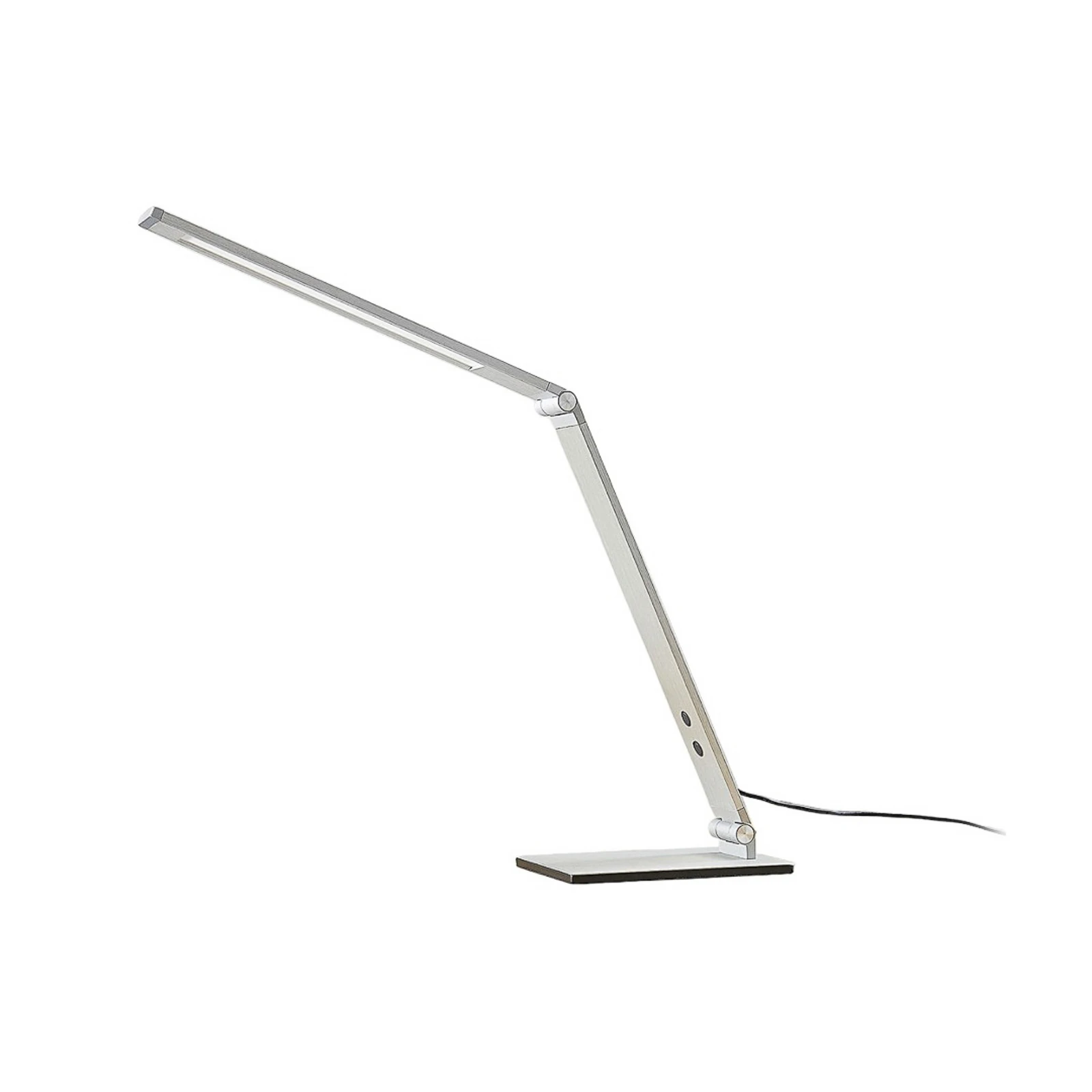 Lucande LED-Schreibtischleuchte Nicano, grau, Metall, dim.