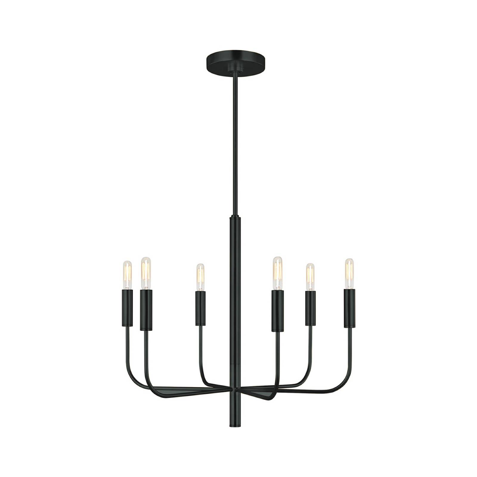 Kronleuchter Brianna, schwarz, Ø 61 cm, 6-flammig, Metall