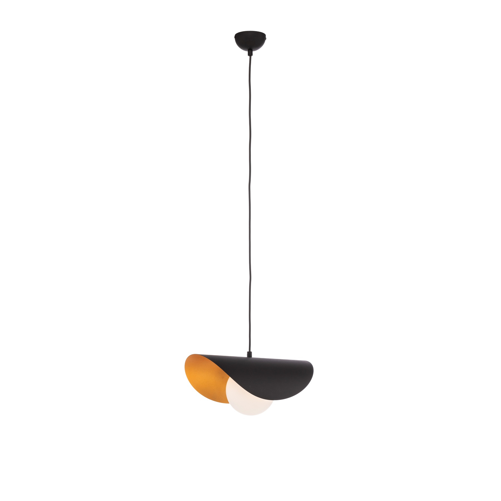 Hanglamp Vatoz 2866 1-lamp, zwart, opaalglas