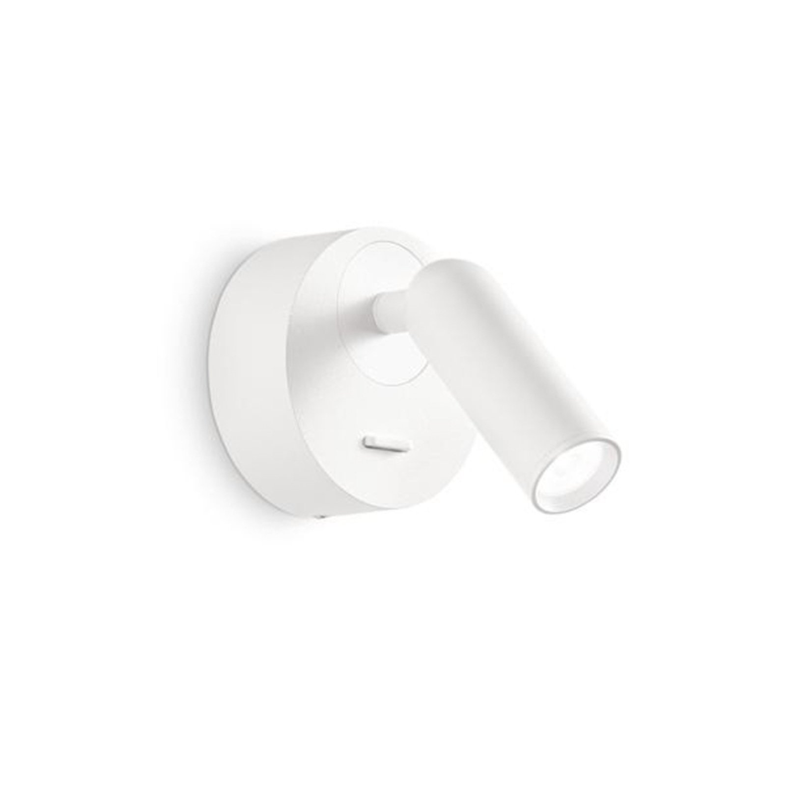 Ideal Lux LED προβολέας τοίχου Bean Round, λευκό, μεταλλικό, περιστρεφόμενο