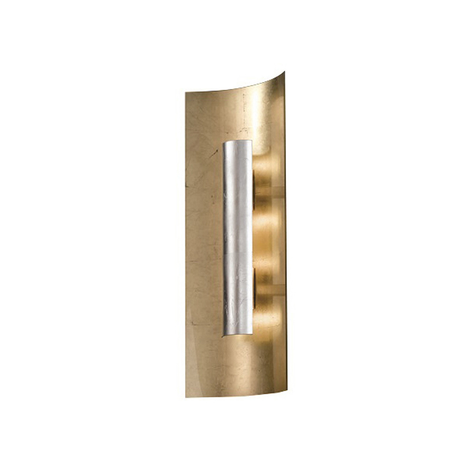 Aura Gold wall light, silver shade, height 60 cm