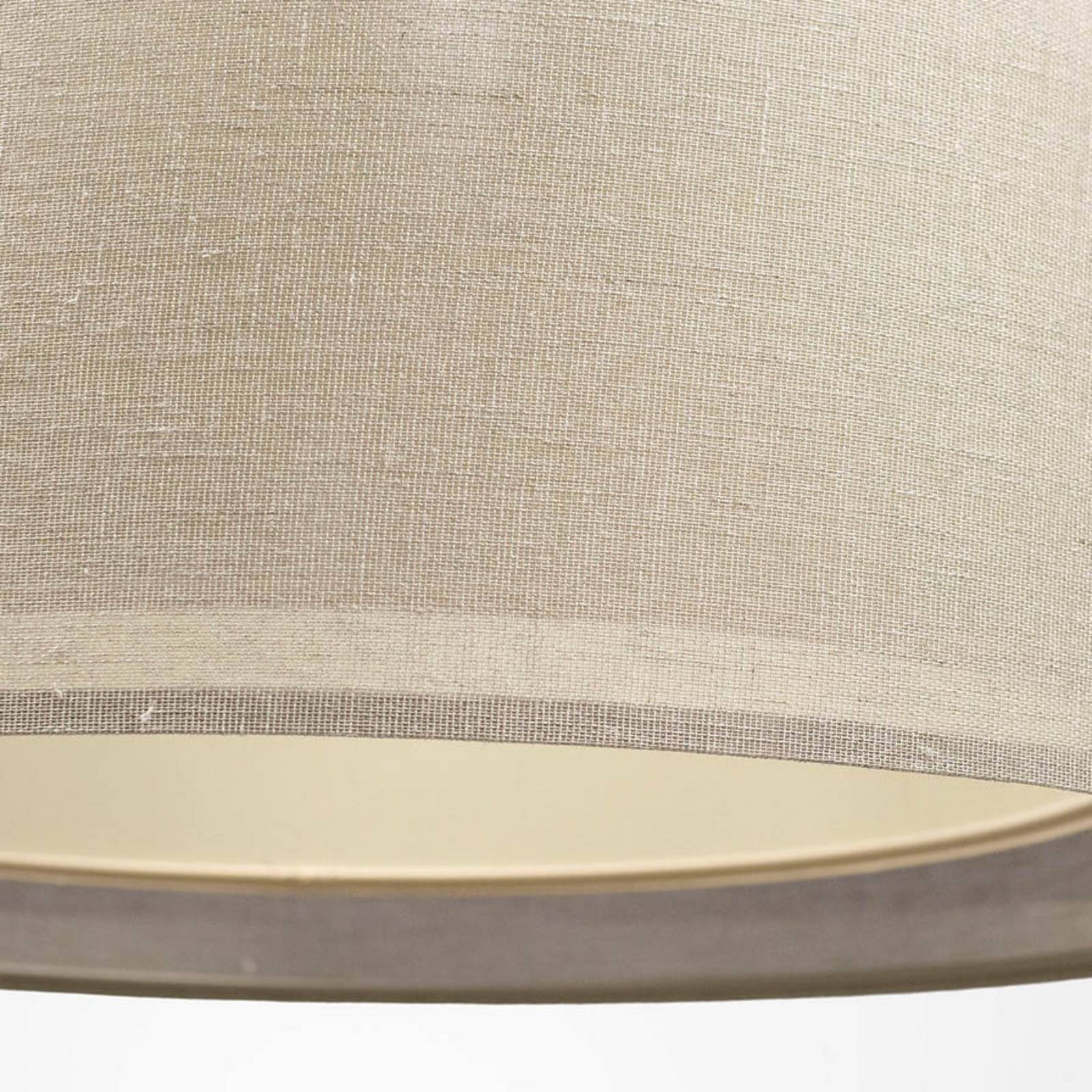 Lampa wisząca Duo Den Light, beżowa, Ø 50 cm, len, PVC