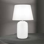 Coral table lamp, white, height 51 cm, ceramic/linen