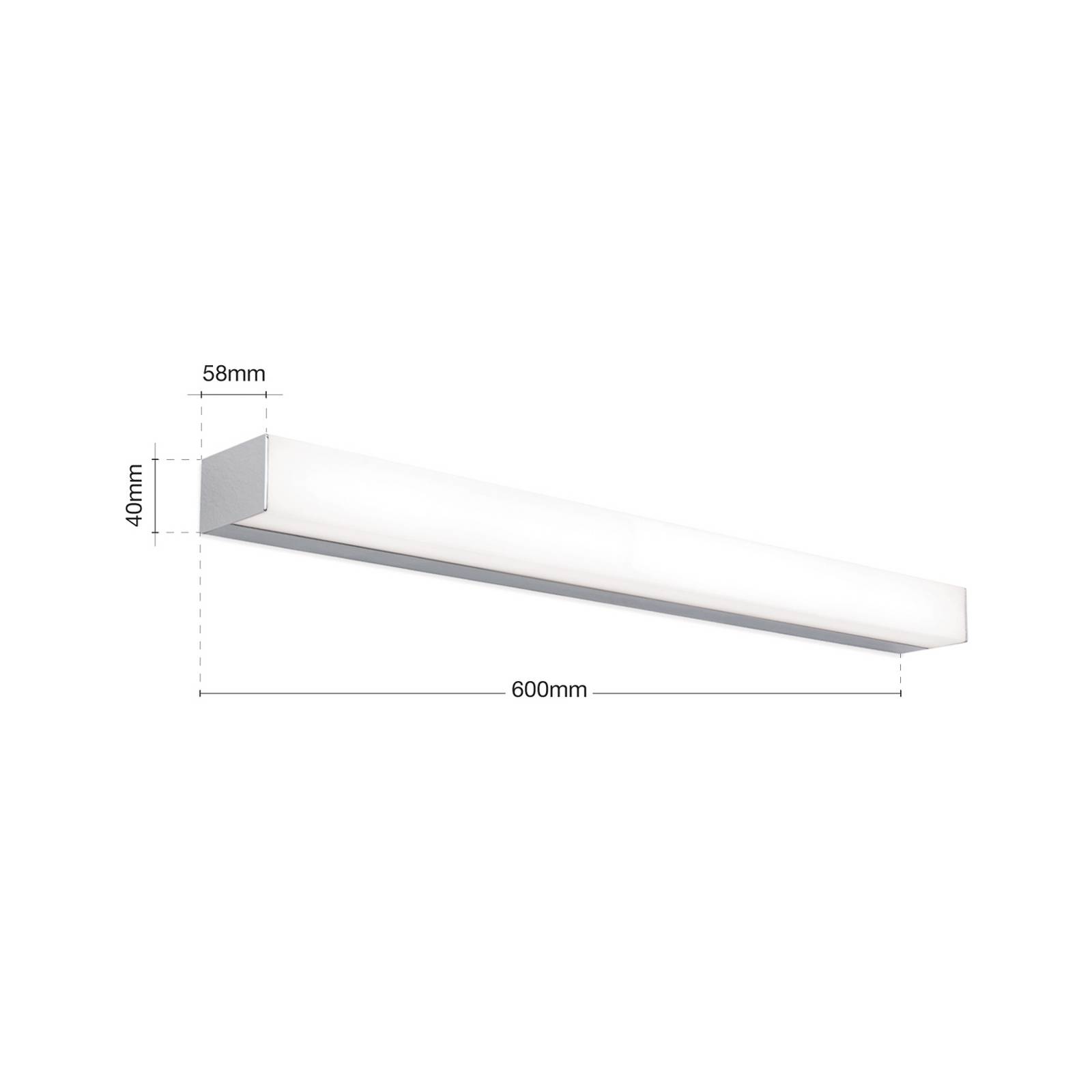 Oświetlenie lustra LED Horizon, szerokość 60 cm, chrom, IP44