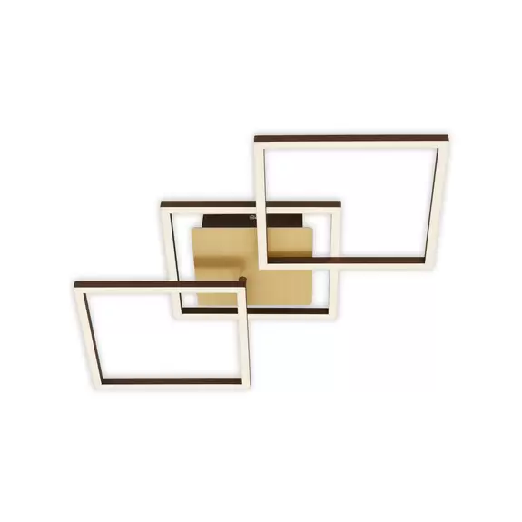 Lampenwelt LED-Deckenlampe Frame, gold, dimmbar, 3-flammig