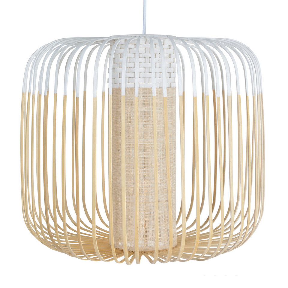 Forestier Bamboo pendellampa M, vit från Forestier