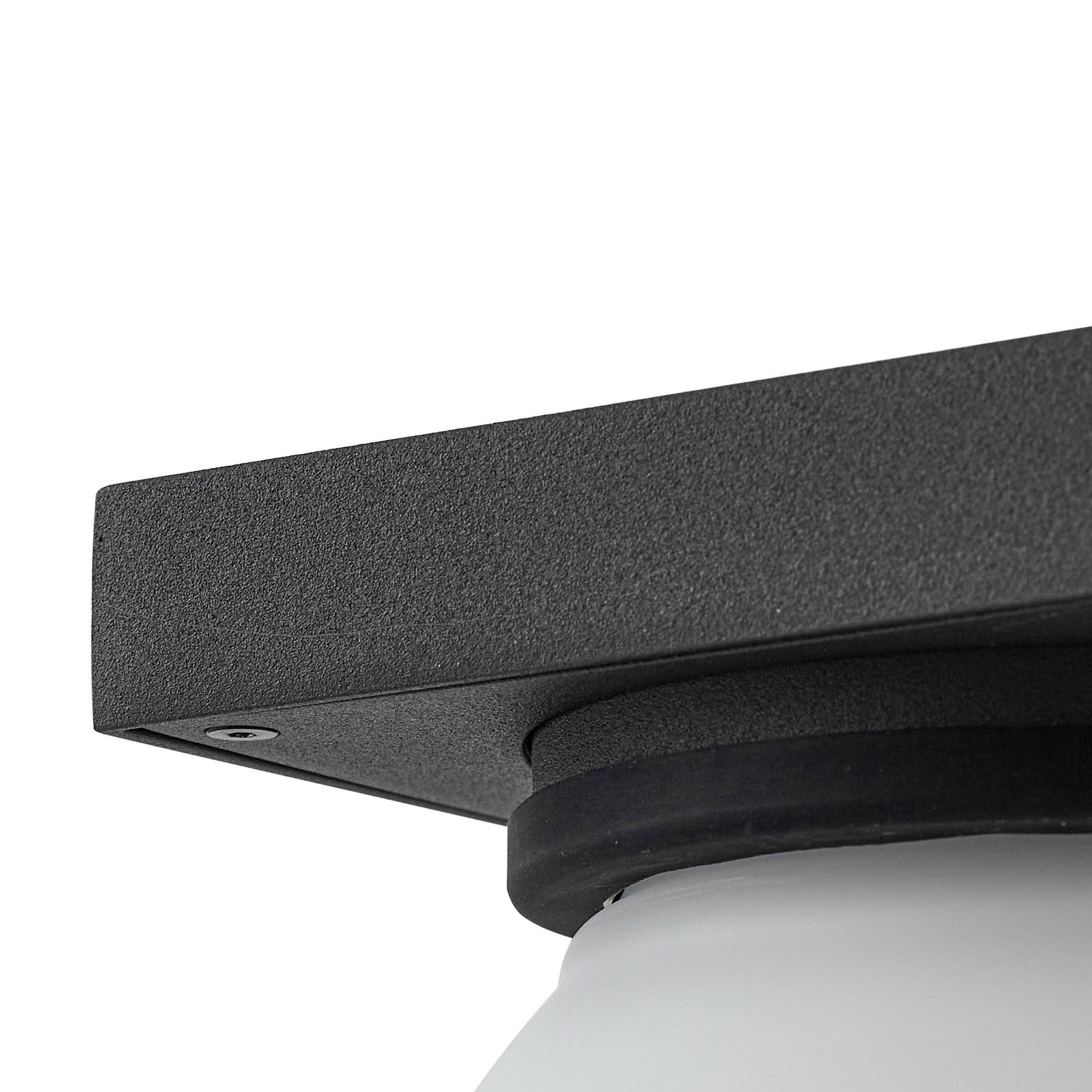 Ovaali buitenwandlamp, IP65, donkergrijs, glas - Lucande Ovaali buitenwandlamp, IP65, donkergrijs, glas - Lucande