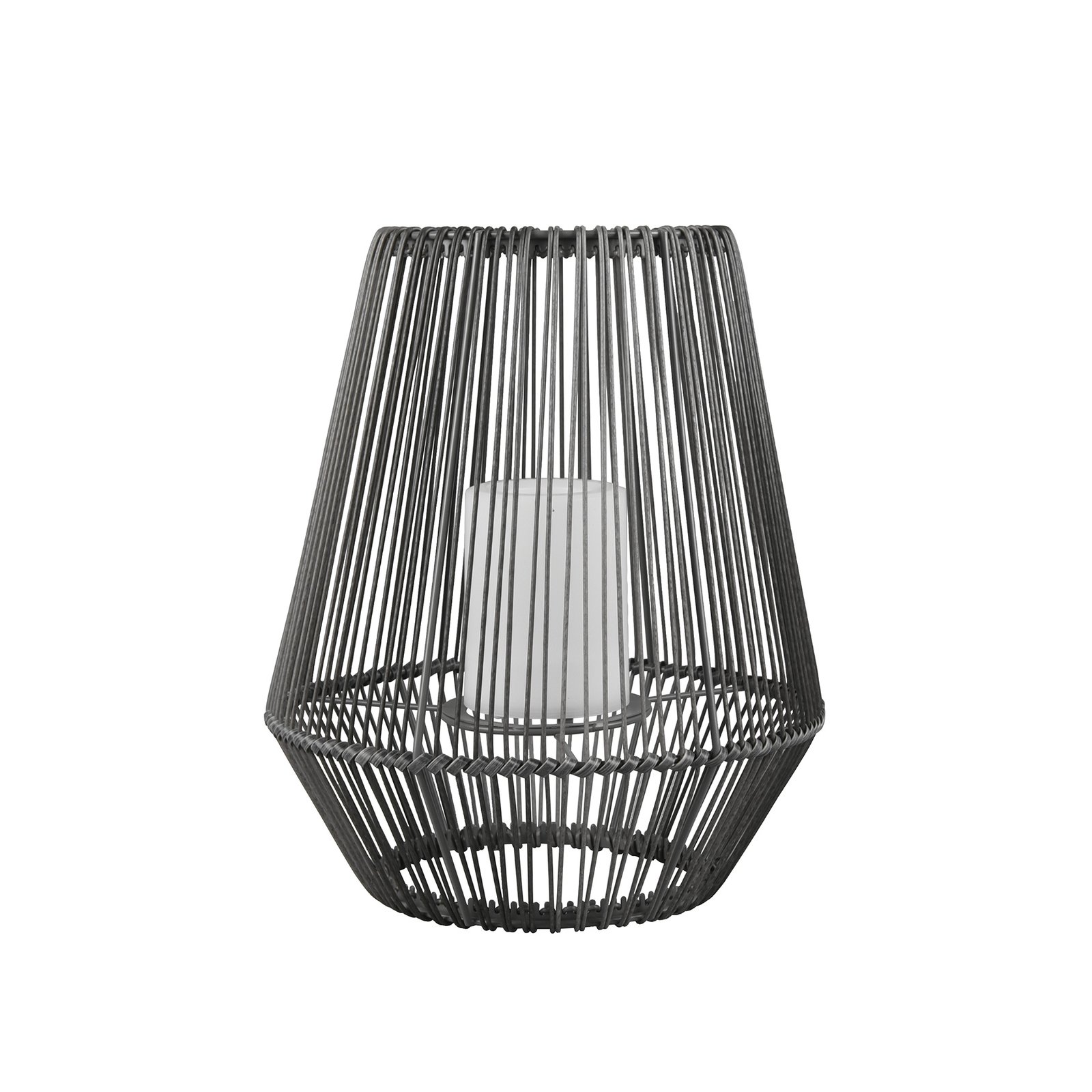 Mineros LED solární stolní lampa, šedá, výška 30,5 cm
