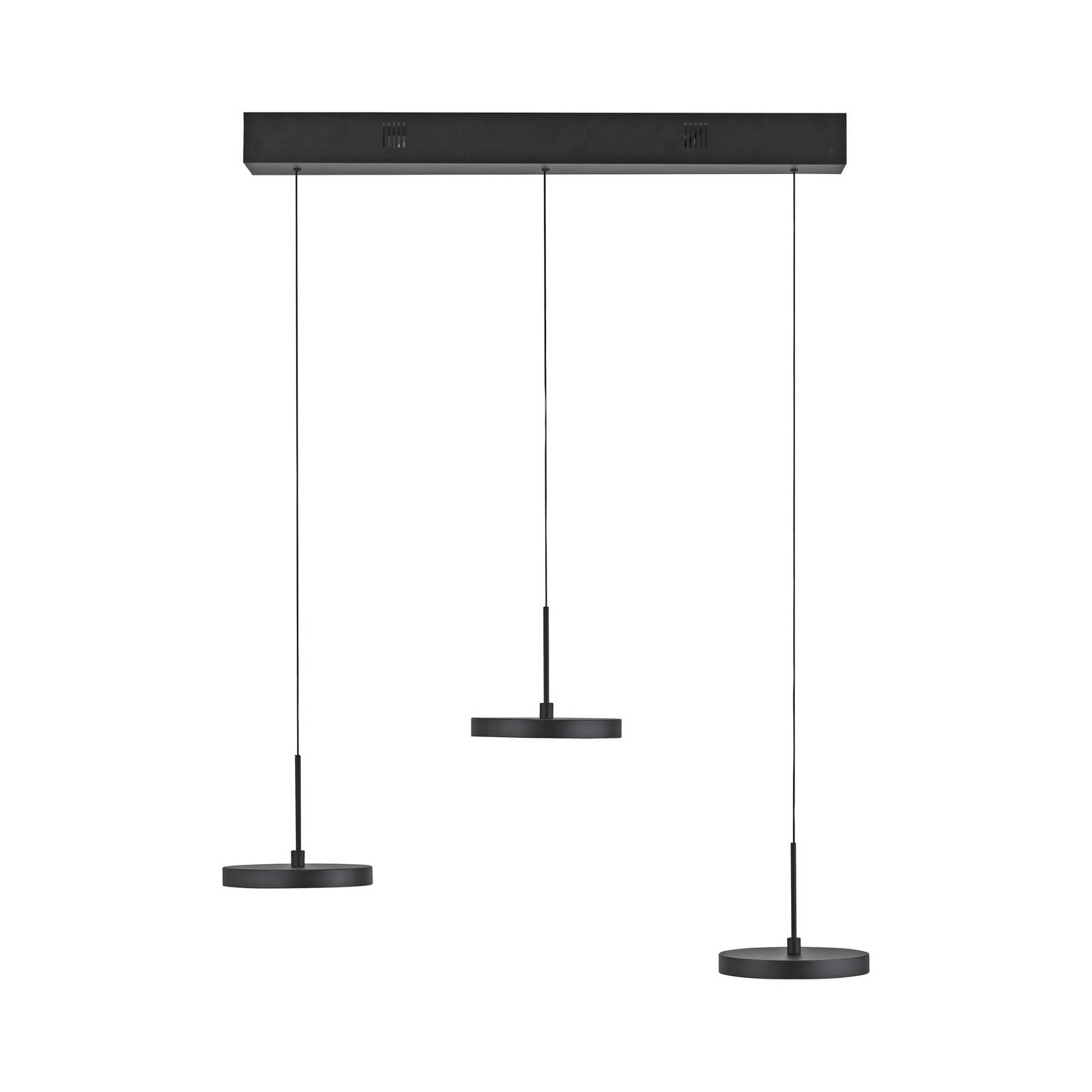 JUST LIGHT. żyrandol LED Plata, czarna, 3-punktowa, 3000 K