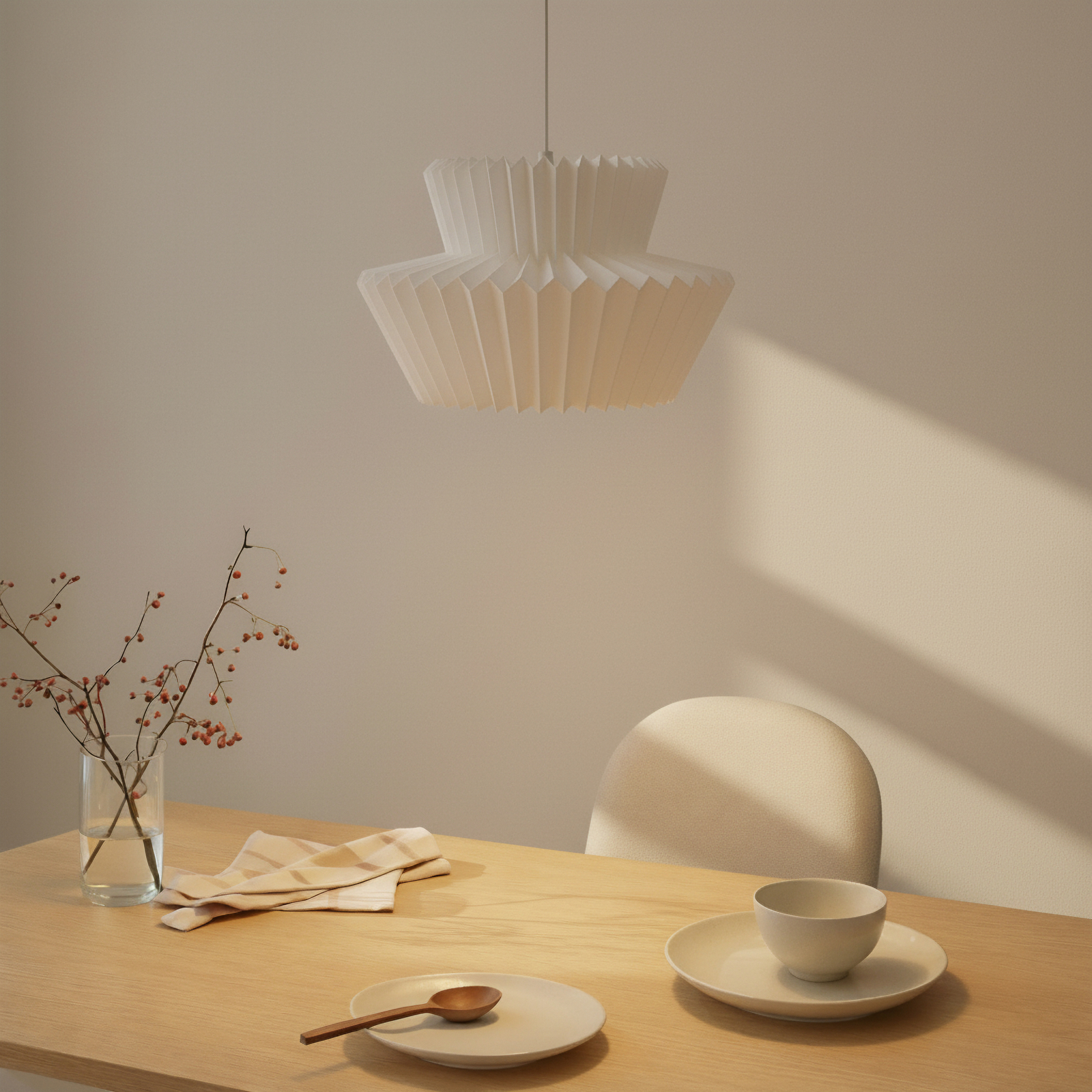 Lindby pendel Magali, hvid, papir, Ø 45 cm, E27