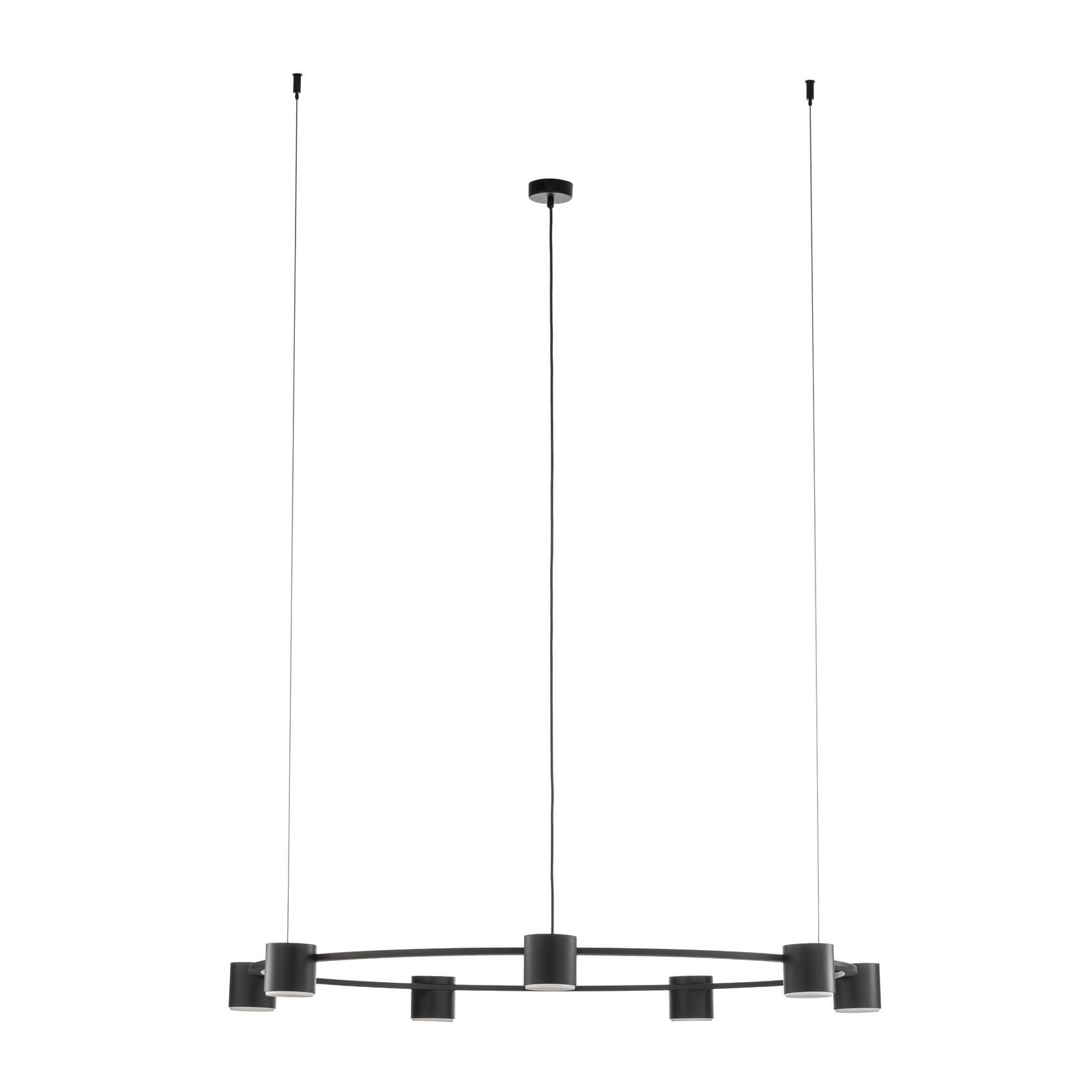 Pakabinamas šviestuvas „Kodo“, 7 lemputės, juodas, plienas, GX53