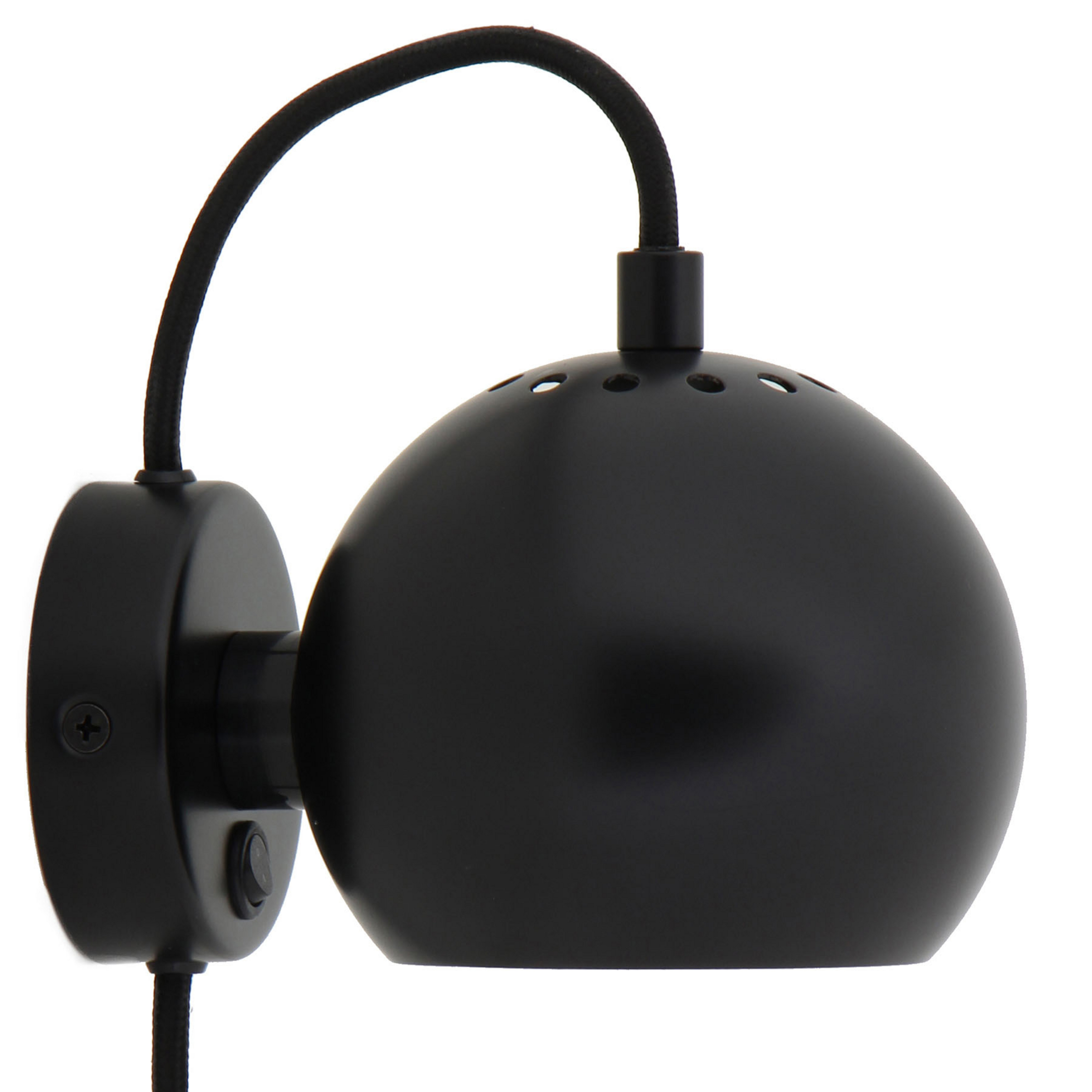 Ball Candeeiro de Parede Matt Black - Frandsen
