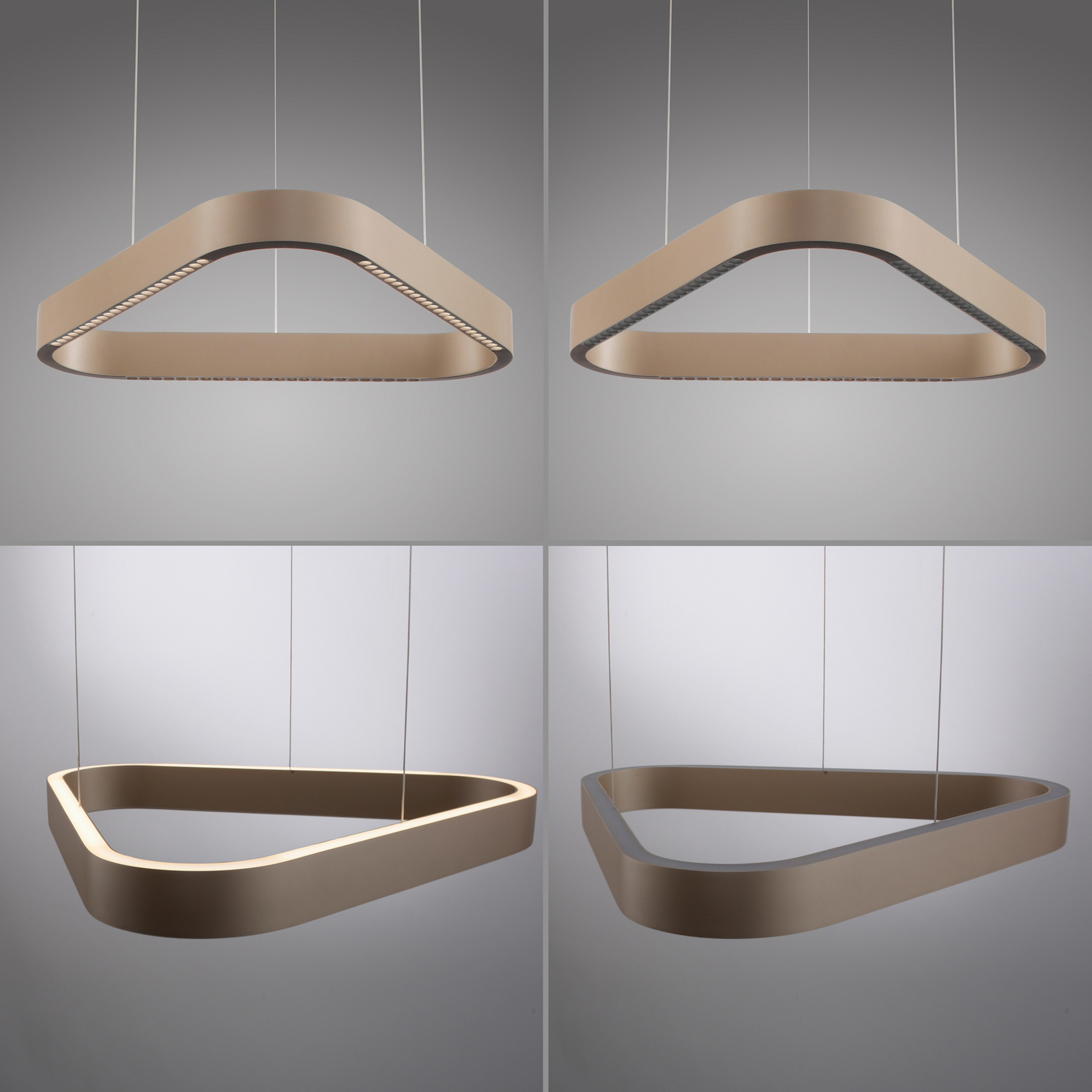 Lámpara colgante LED Paul Neuhaus Q-Stretto, bronce, 60 cm