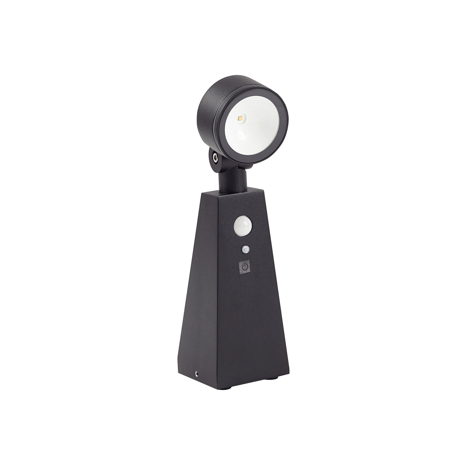 Lindby spot LED solaire Raide, noir, aluminium, capteur