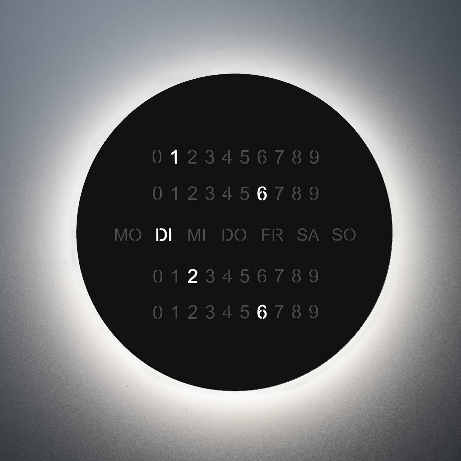 Escale Aplică LED BLADE OCLOCK negru Ø 59 cm Ceas de perete din metal - Camera de zi / sufragerie - Modern - Aluminiu