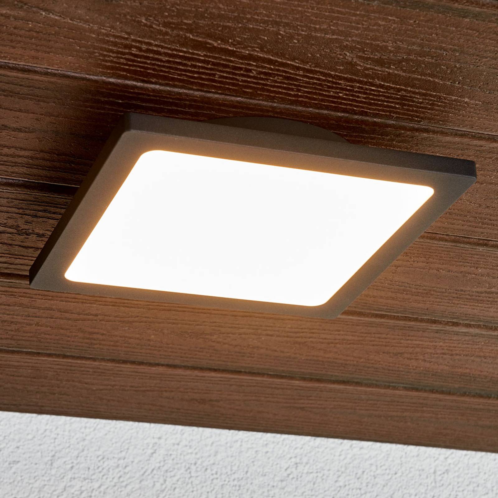 Ciemnoszara lampa sufitowa zewnętrzna LED Mabella