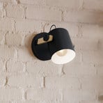 Hornwood vägglampa, Ø 17 cm, svart/brun, stål