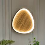 LED wall light Bezi, light wood, Ø 65 cm, wood, CCT