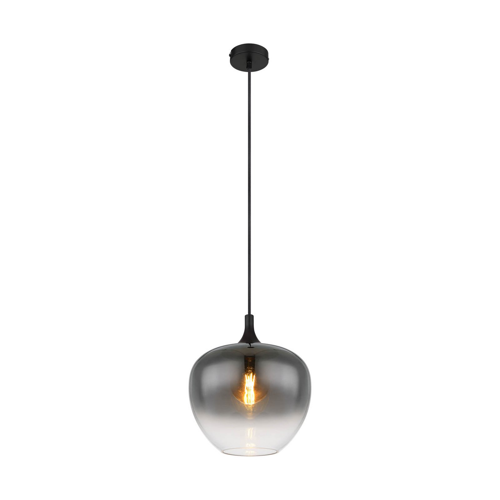 Lampa wisząca Maxy, Ø 29 cm, dymny szary, szkło