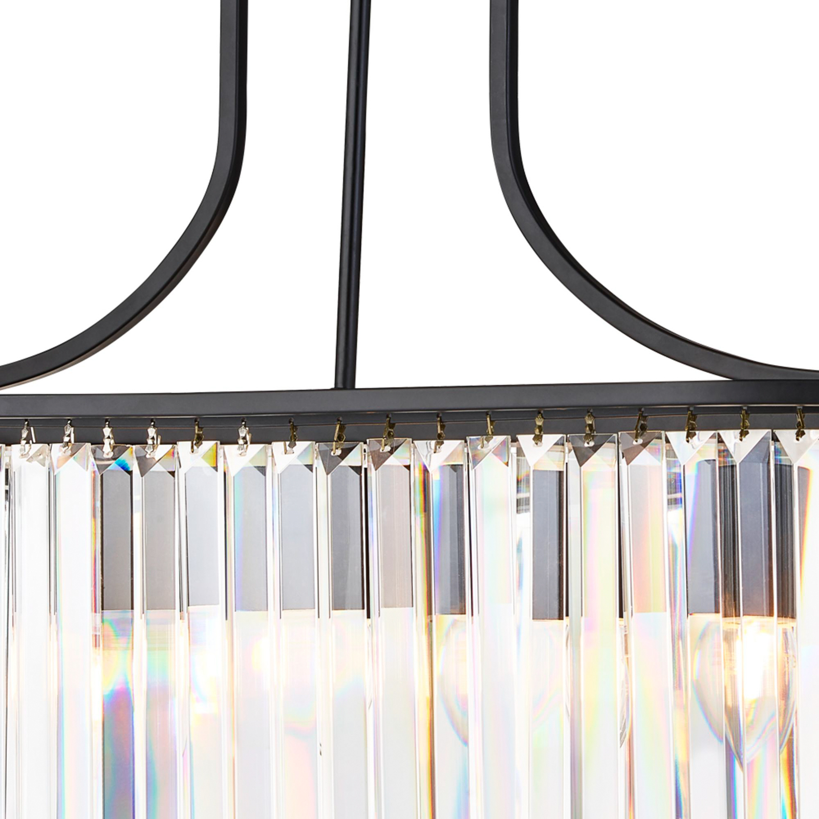 Victoria hanging light, black, crystal glass, 78 cm, E27