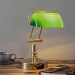 Bankerlampe Steve mit grünem Glasschirm