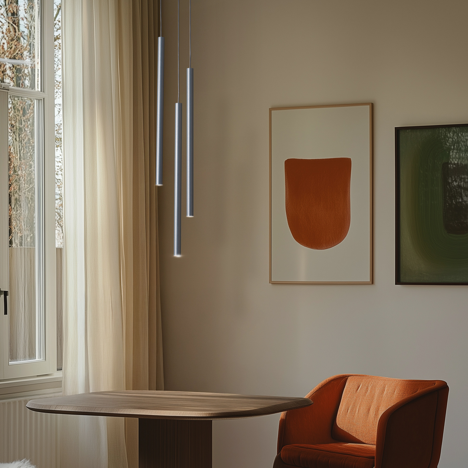 Hanglamp Sopel 3, antraciet, rond, 3-lamps, staal, G9
