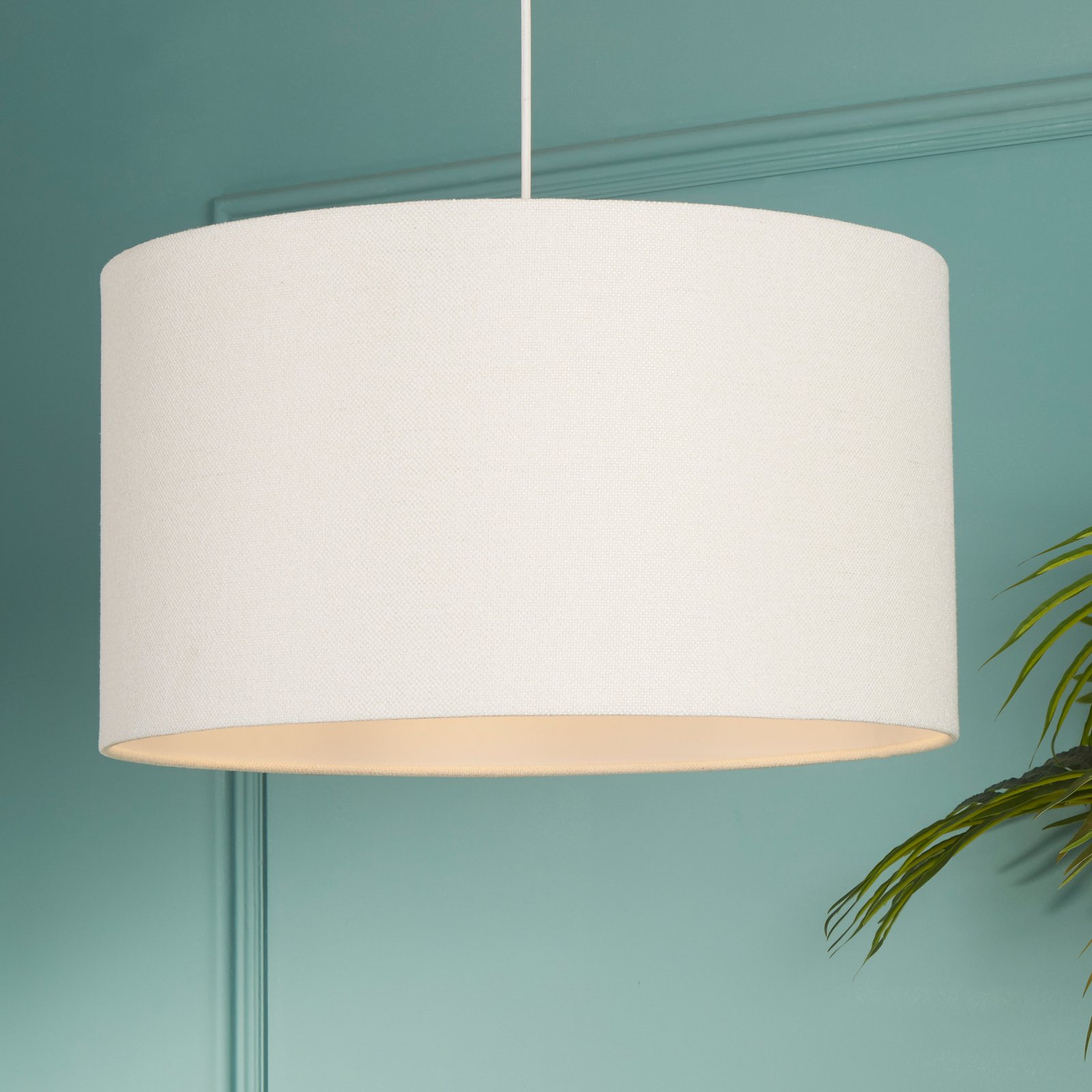 Rayna pendant light, Ø 50 cm, white, linen, E27
