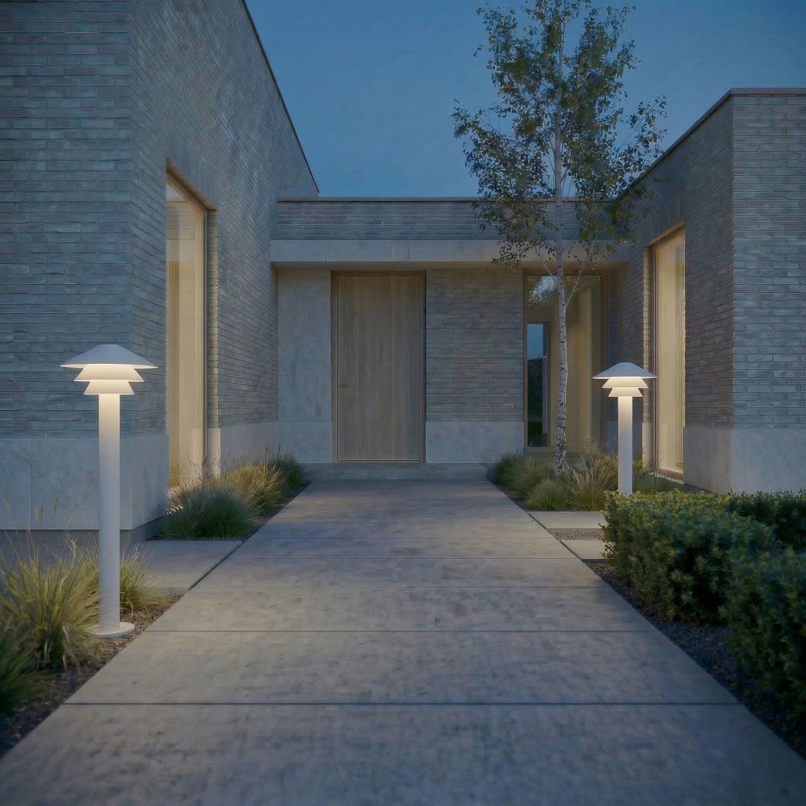 Lucande Montaro LED path light, 110 cm, white, IP54