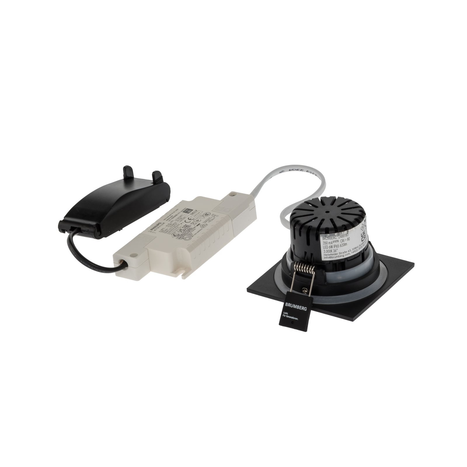 BRUMBERG BB25 recessed spotlight IP65 RC connection box black matt