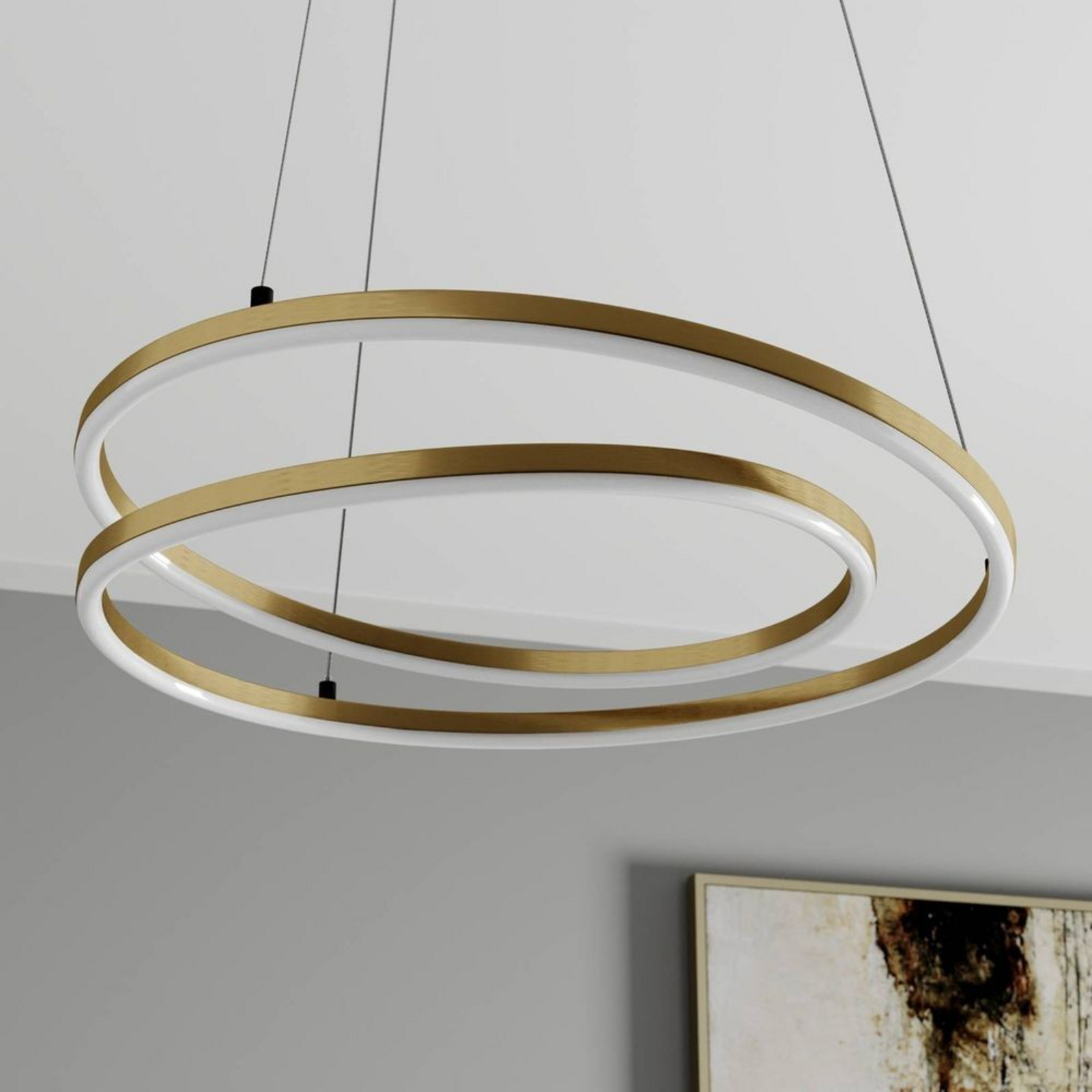 Davian LED Lustră Pendul Dim. Brass - Lindby