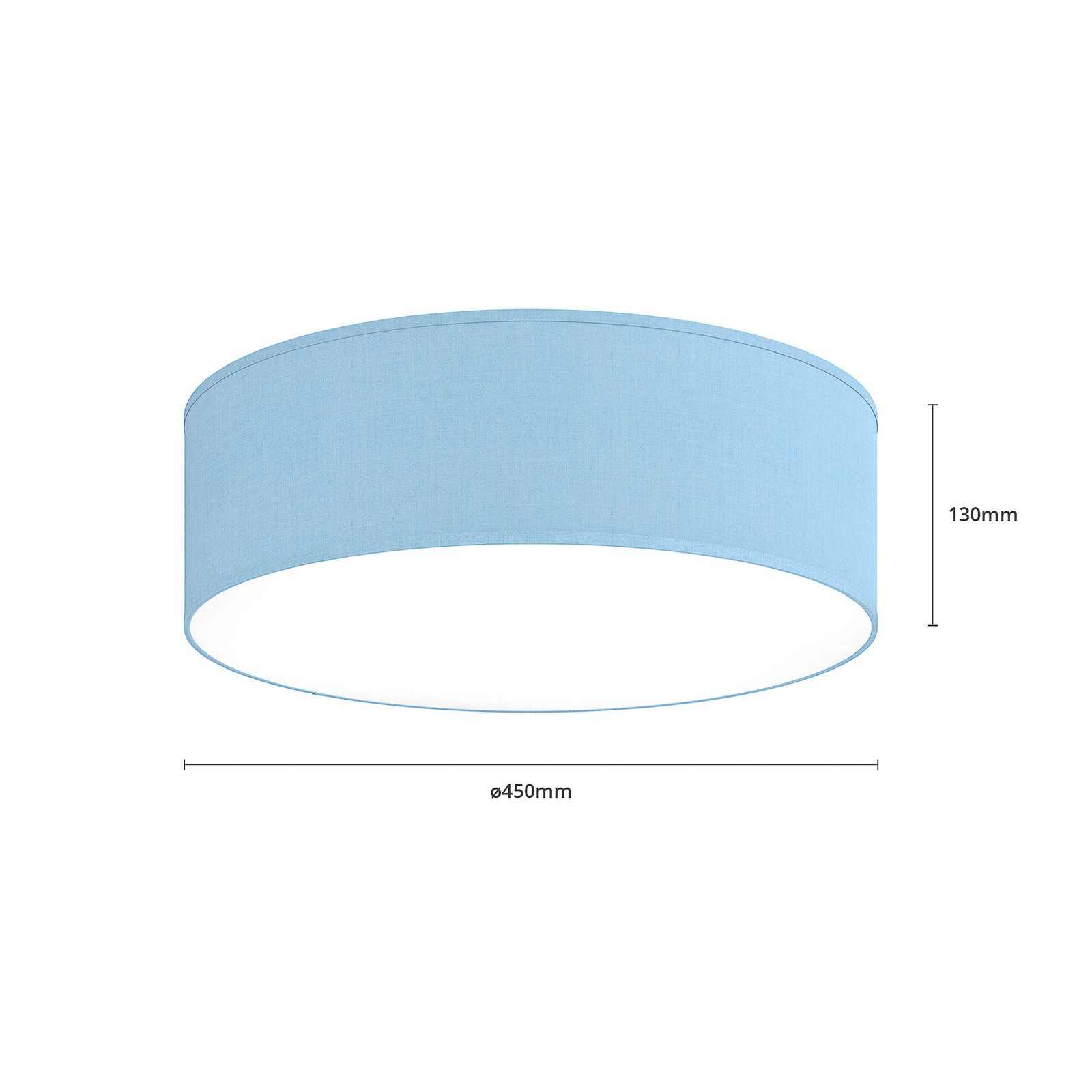 Lampa sufitowa Rondo, niebieska, Ø 45 cm