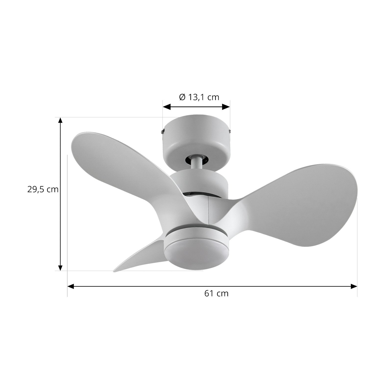 Lindby LED mennyezeti ventilátor Enon, fehér, DC motor, csendes