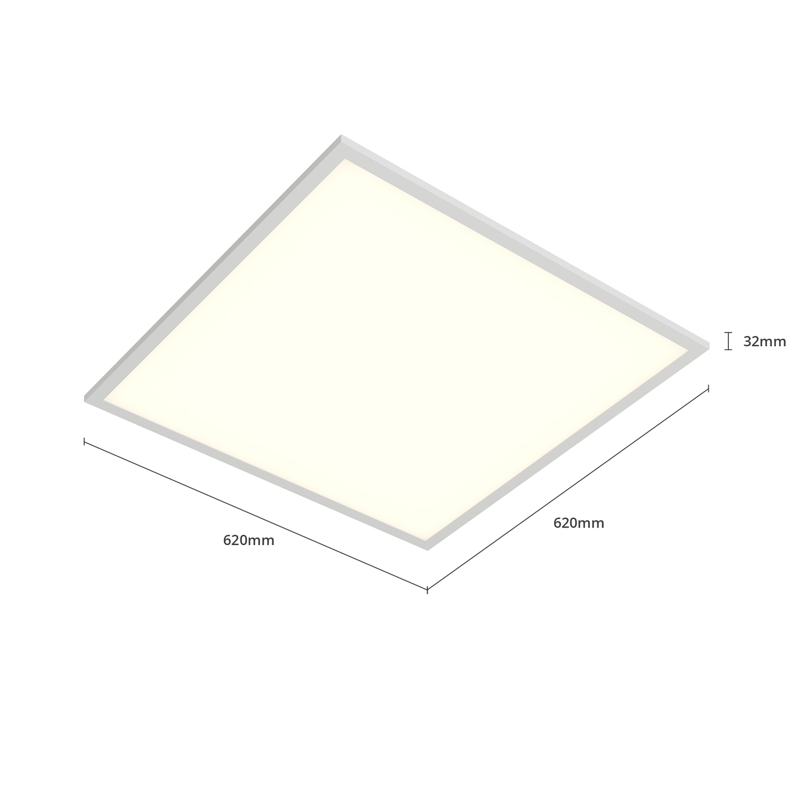 Arcchio LED ievietotais panelis Vinas, 3000 K, 62 cm x 62 cm