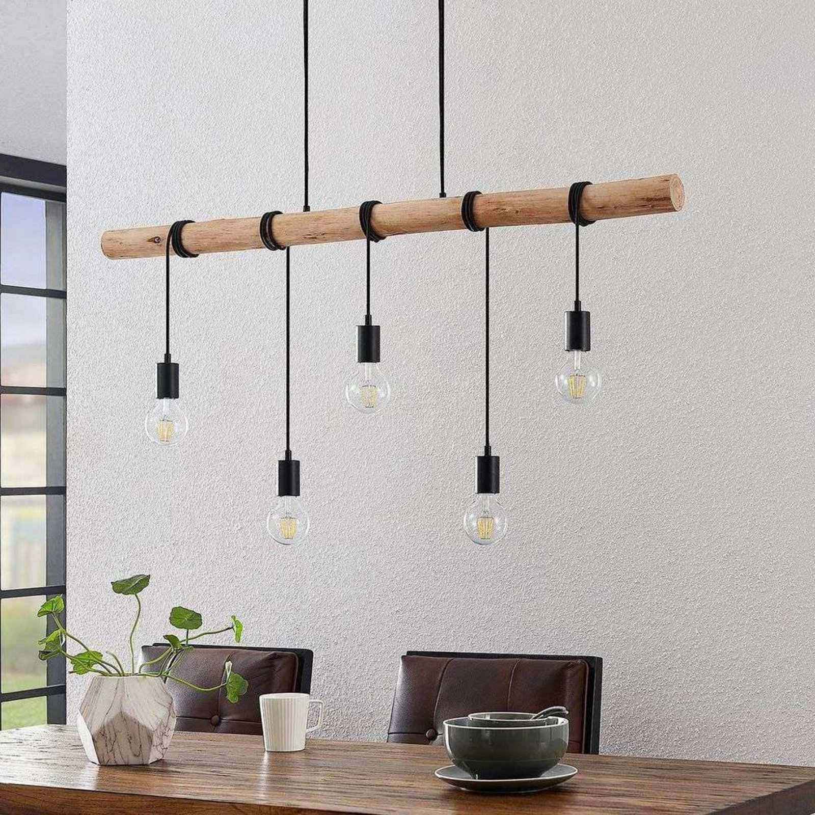 Rom Candeeiro Suspenso Black/Wood - Lindby