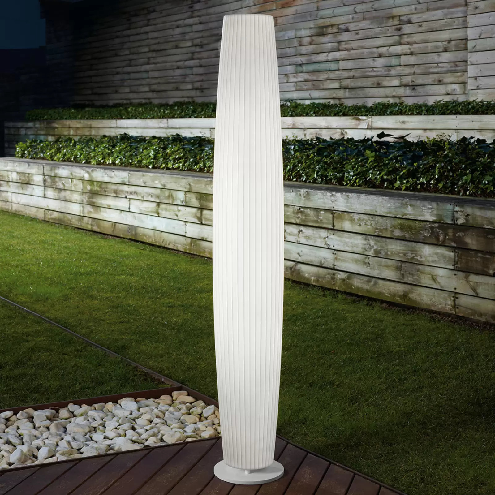 Lampadaire Frozen, Plust blanc extérieur intérieur 180cm