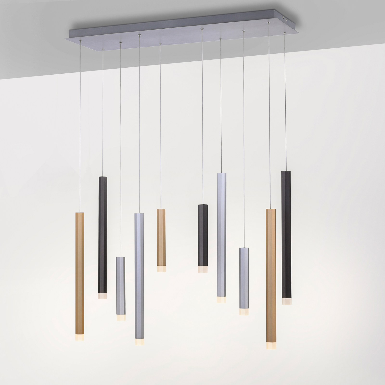 Paul Neuhaus Pure-Gemin colgante LED 10 luces mix