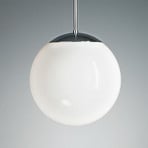 Pendellamp met opaalbol, 35 cm, chroom