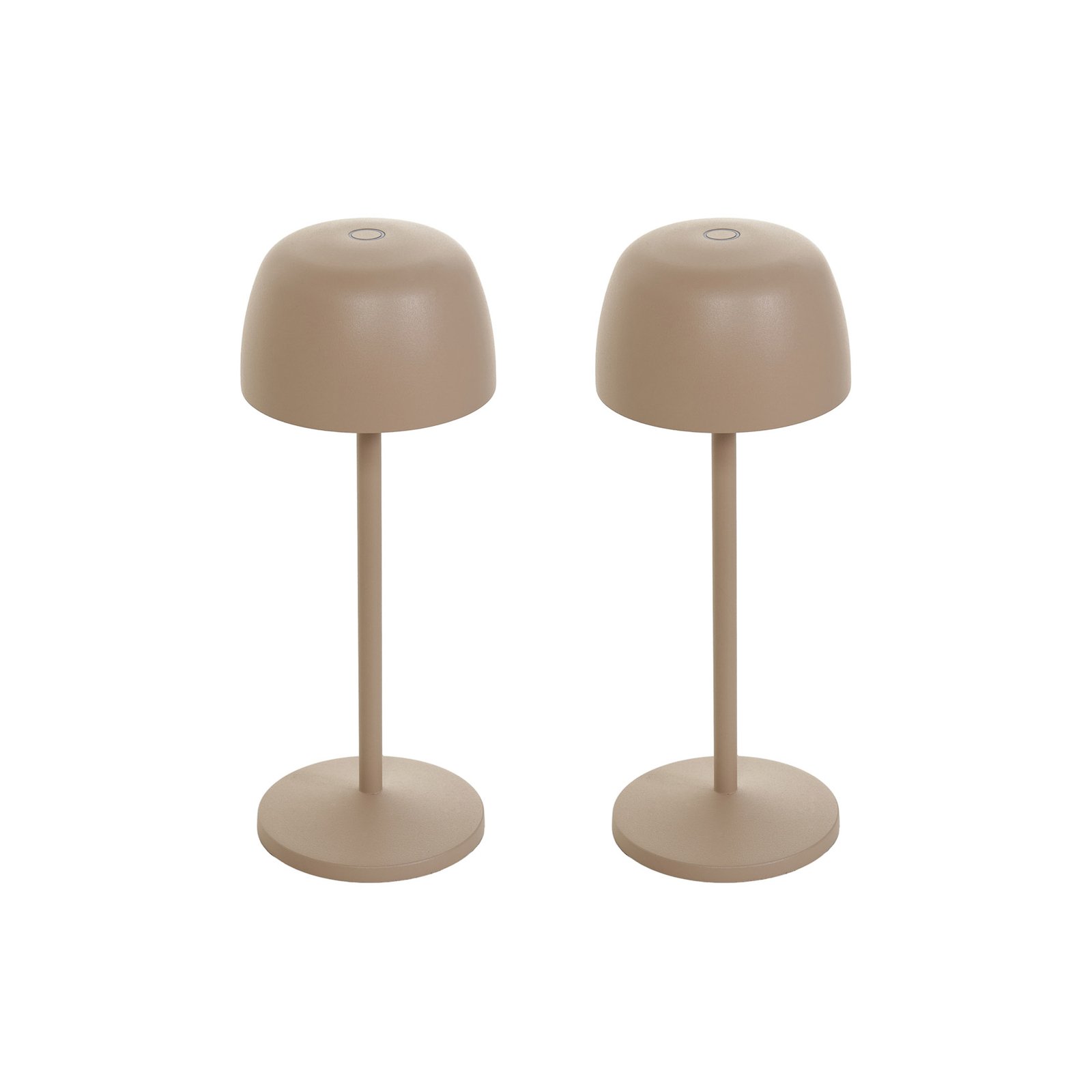 Lindby lampe de table LED rechargeable Arietty, beige, lot de 2, alu