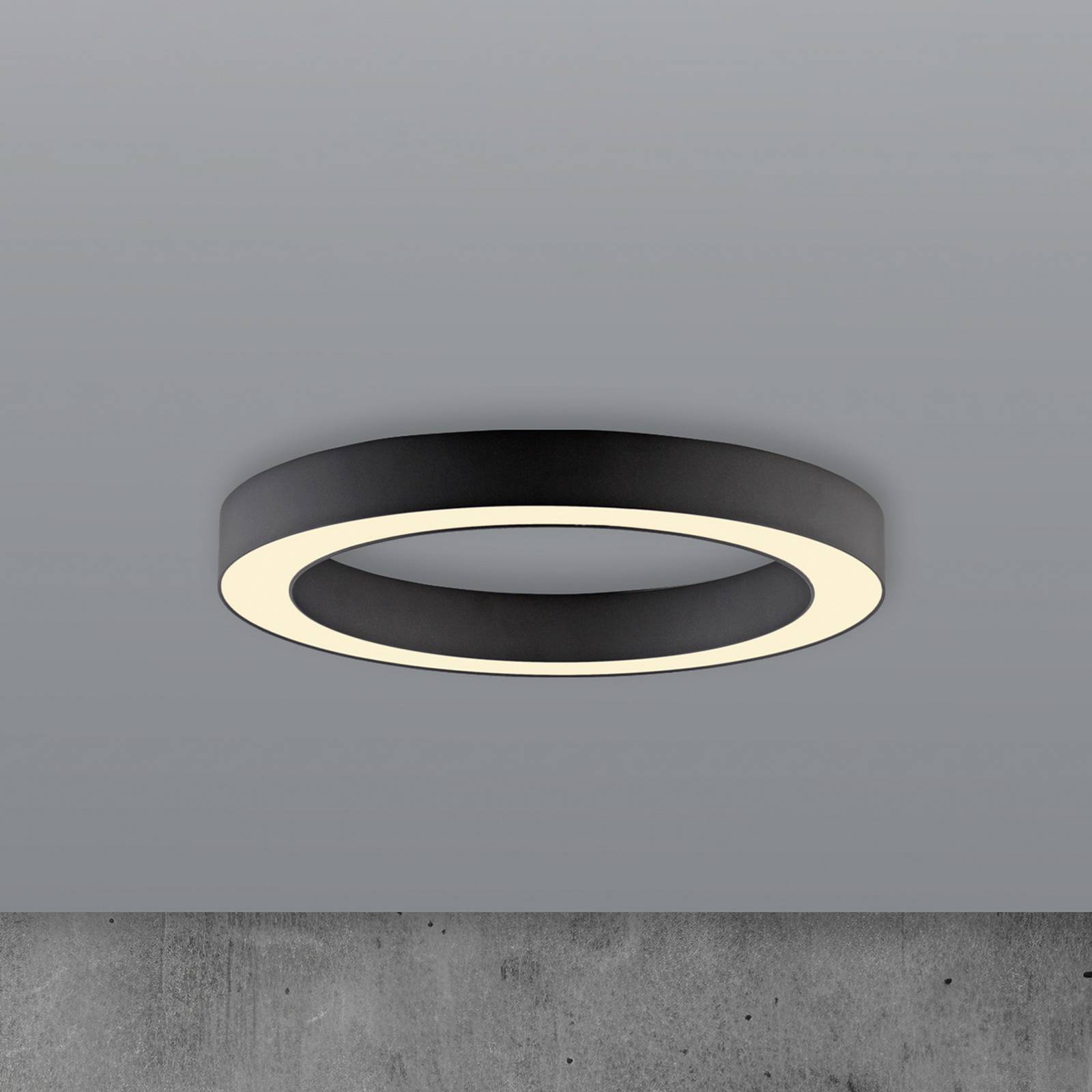 Lampa sufitowa LED PURE Lines, Ø 35 cm, grafitowa, CCT, pilot