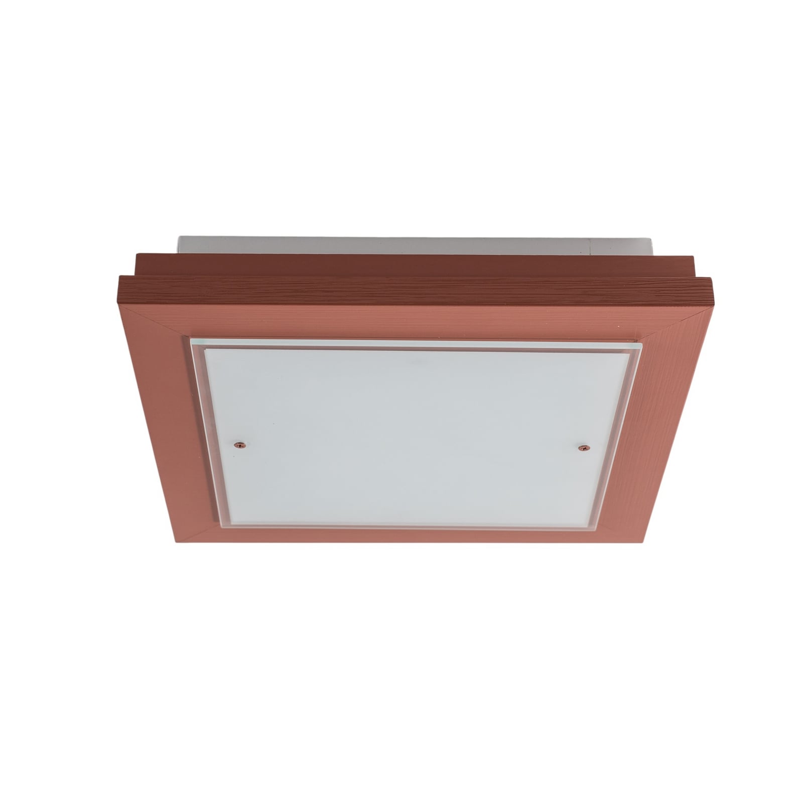 Plafondlamp Tally, breedte 32 cm, terracotta, hout, E27