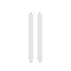 Taperljus LED Grooved 2-pack 3,2x25,5 cm Nordic Vit/Smooth - Uyuni Lighting