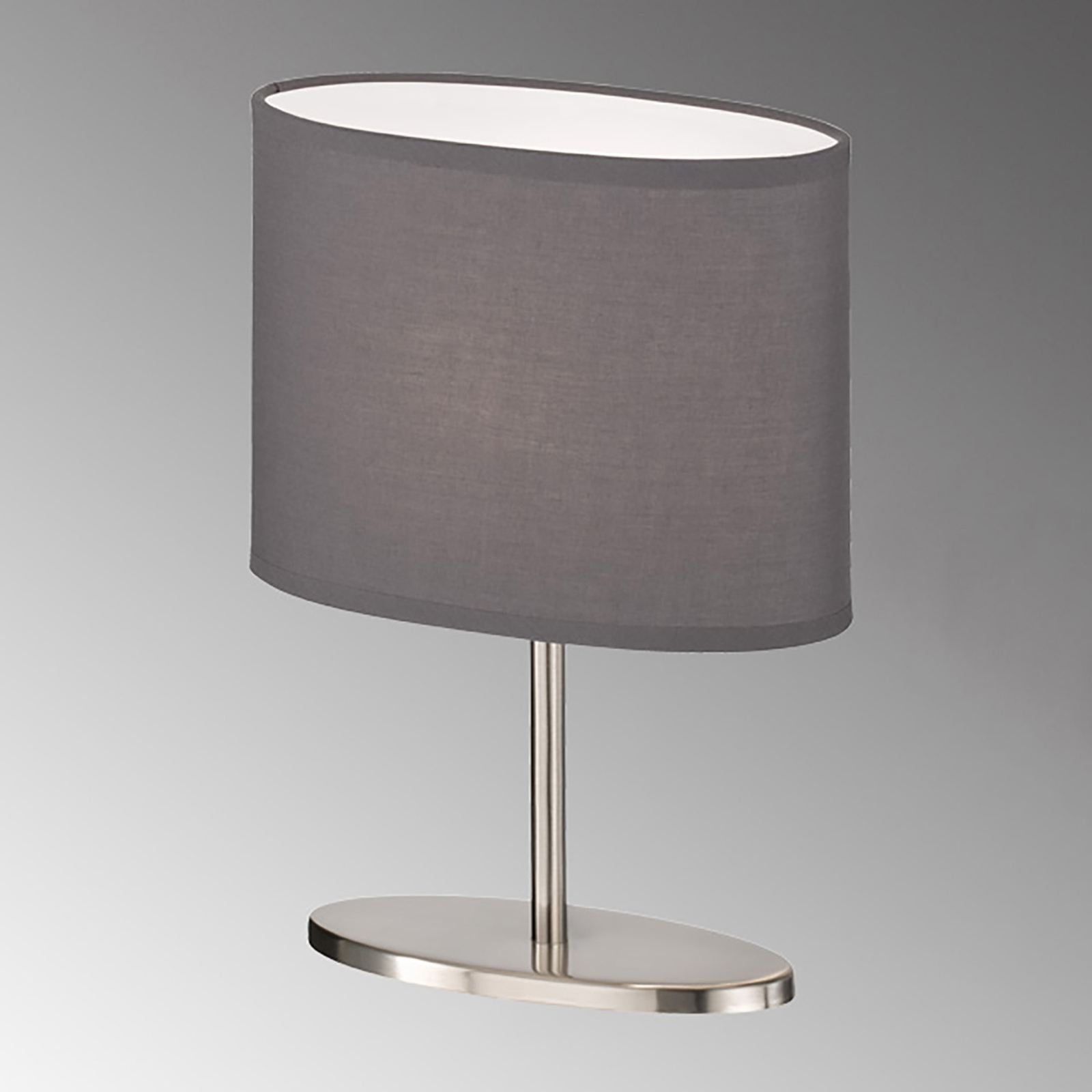 Lampa stołowa MOMO z materiałowym kloszem nikiel/antracyt