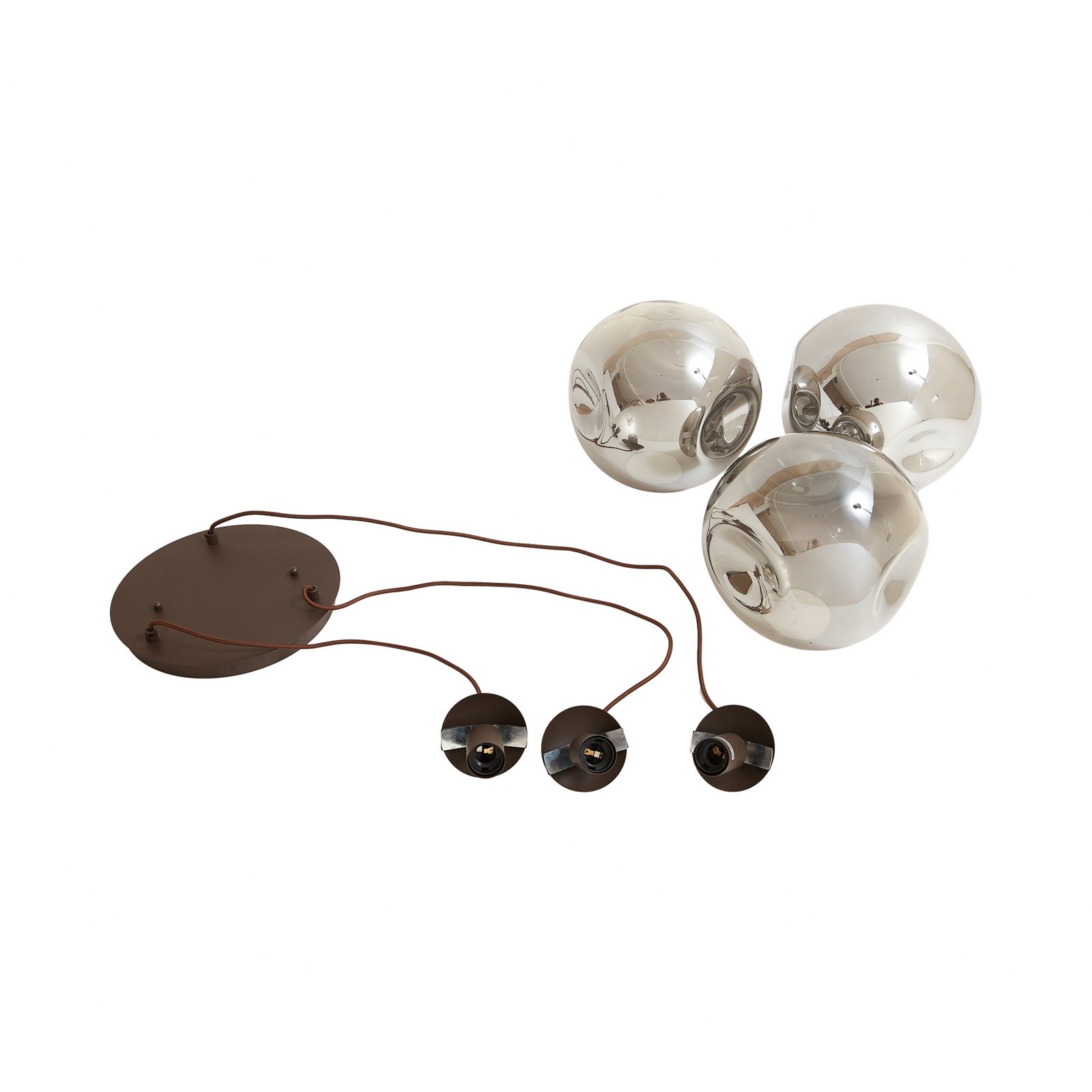 Valentina 3 Round Riippuvalaisin Smoked Grey/Coffee - Lindby