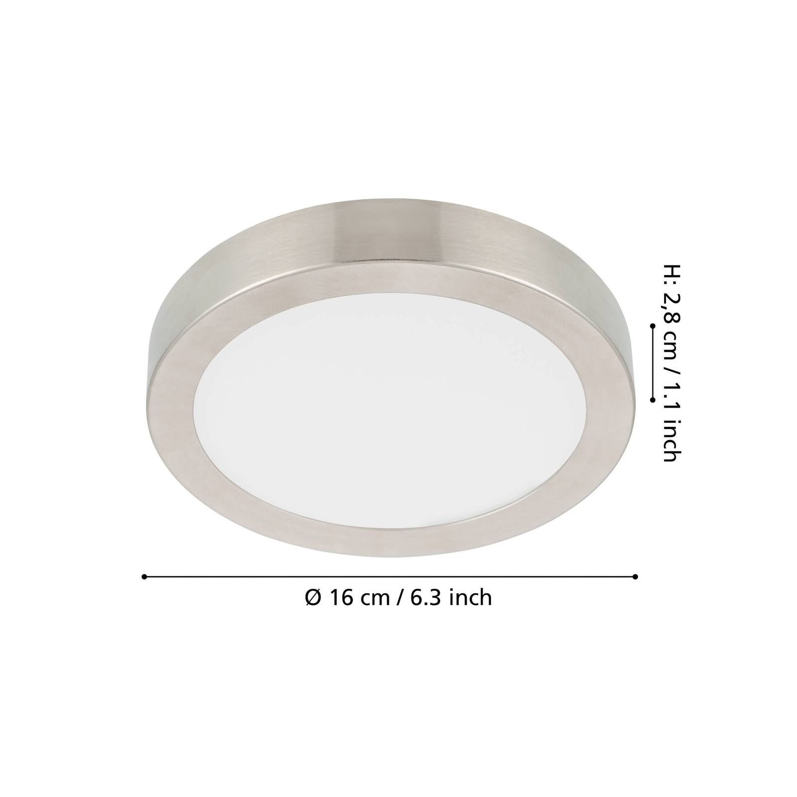 Panel natynkowy LED Fueva 5 IP20 830 nikiel Ø16cm