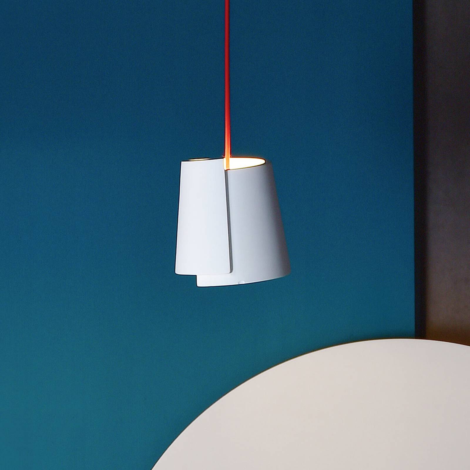 Lampa wisząca Twister I, biała, Ø 18 cm