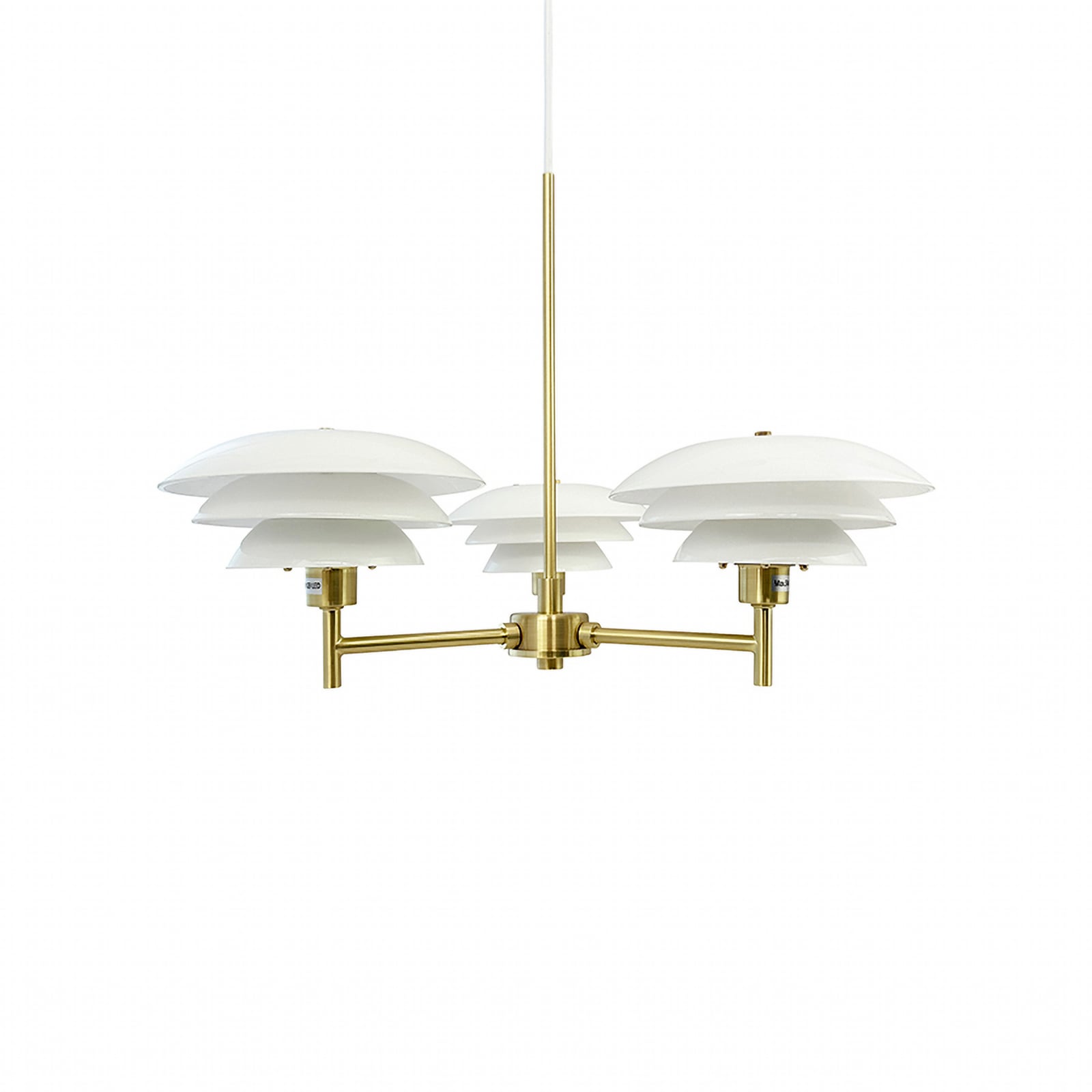 DL20 Lustre, opale/laiton, à 3 lampes - Dyberg Larsen