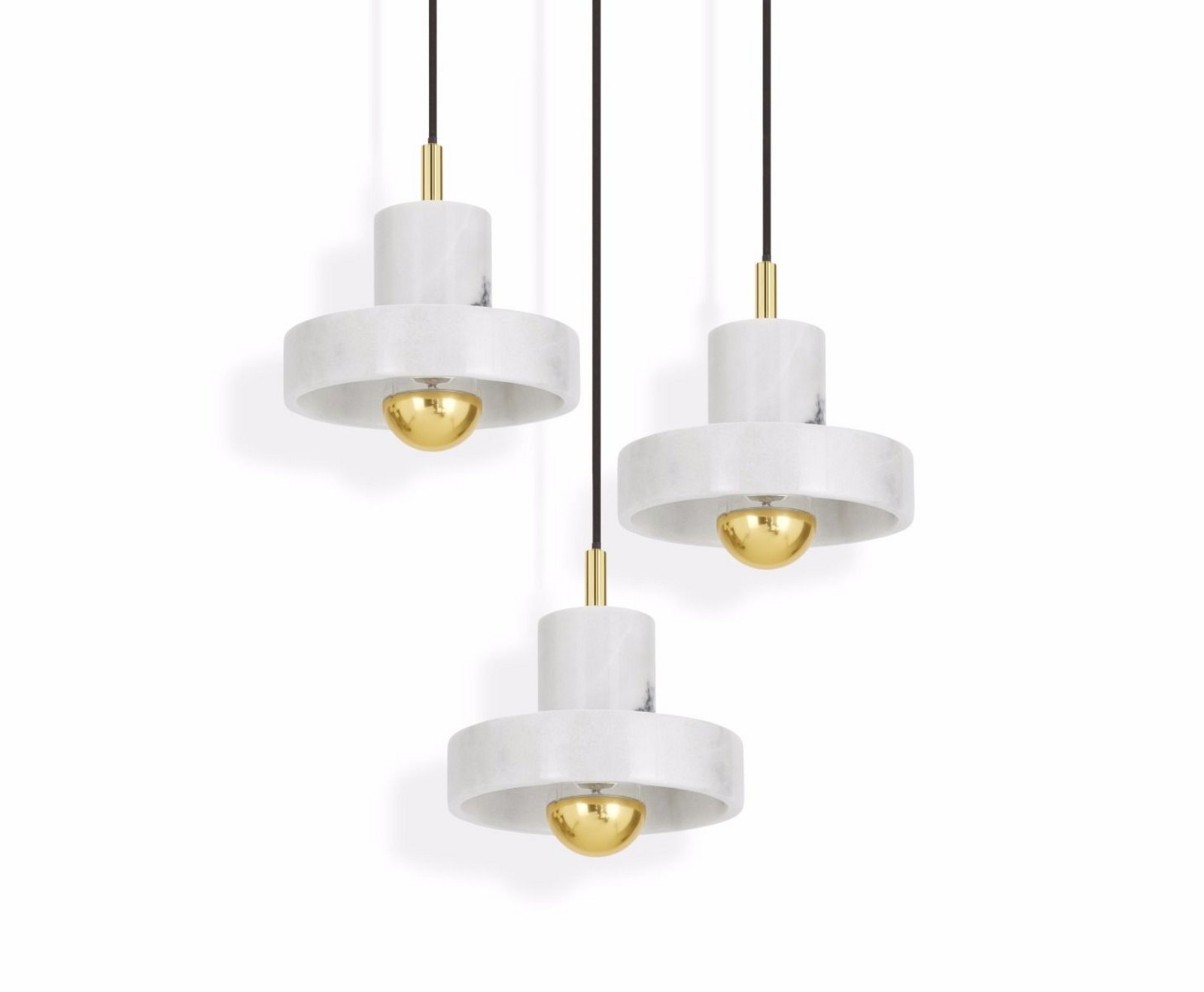 Stone Lustră Pendul White/Gold - Tom Dixon